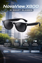 Pro AI Smart Glasses 800W Pixel 2K HD Camera Outdoor Sport Sunglasses with Open AI Voice Assistant, Call Recording & Real-Time