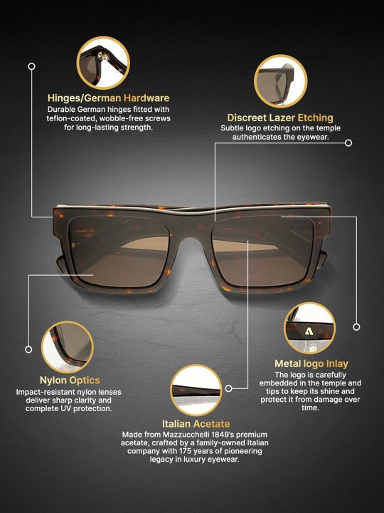 Augussto UV Protected Rectangle Sunglasses