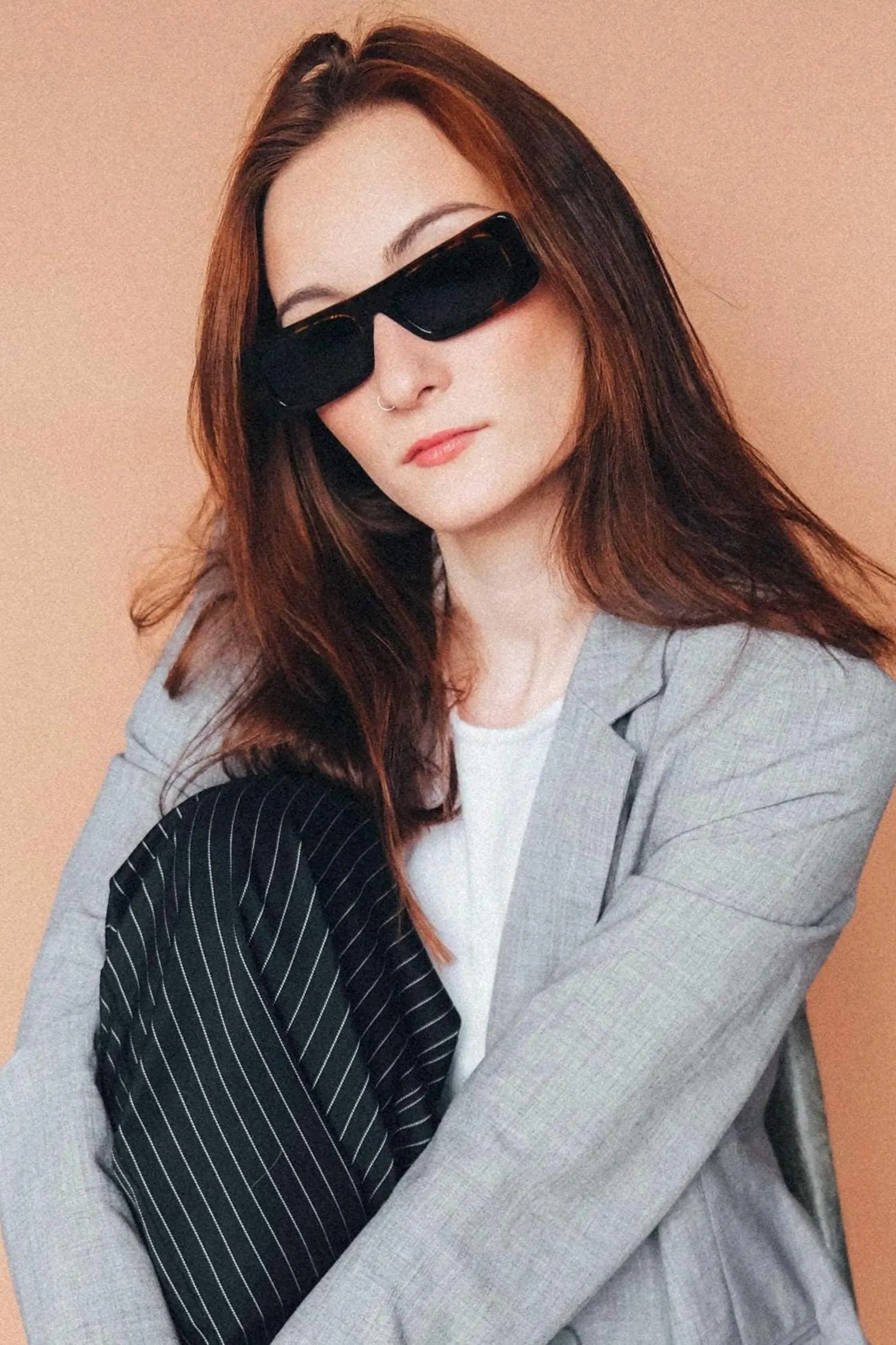 Women Sunglasses Vintage Tortoise Acetate Rectangle Polarized Glasses