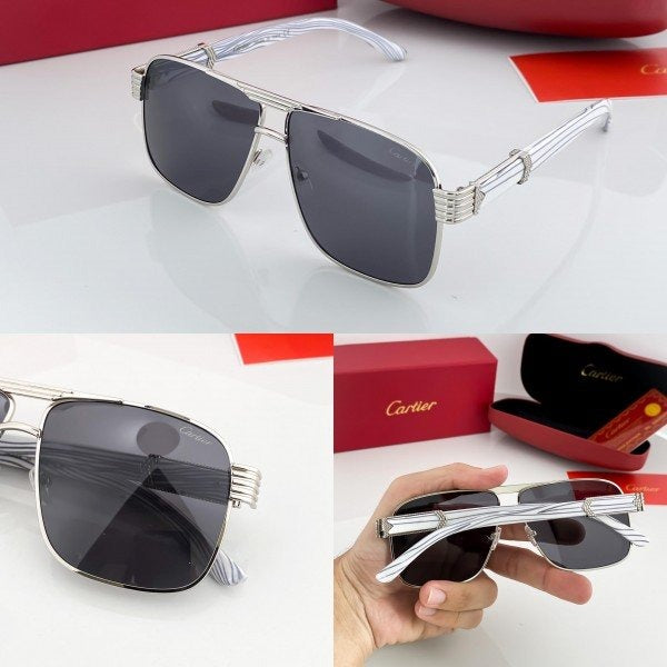 Cartier Silver Black 3364 Sunglasses