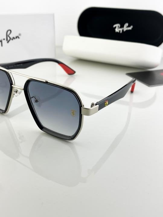 RAYBAN SILVER BLUE SHADED 10 SUNGLASSES