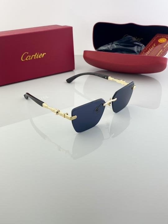 Cartier Gold Black 61 Sunglasses