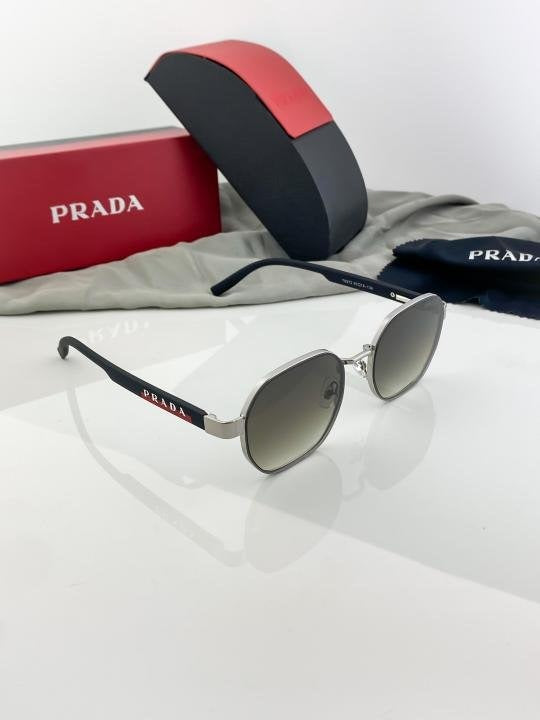 Prada Silver Green Shaded 972 Sunglasses