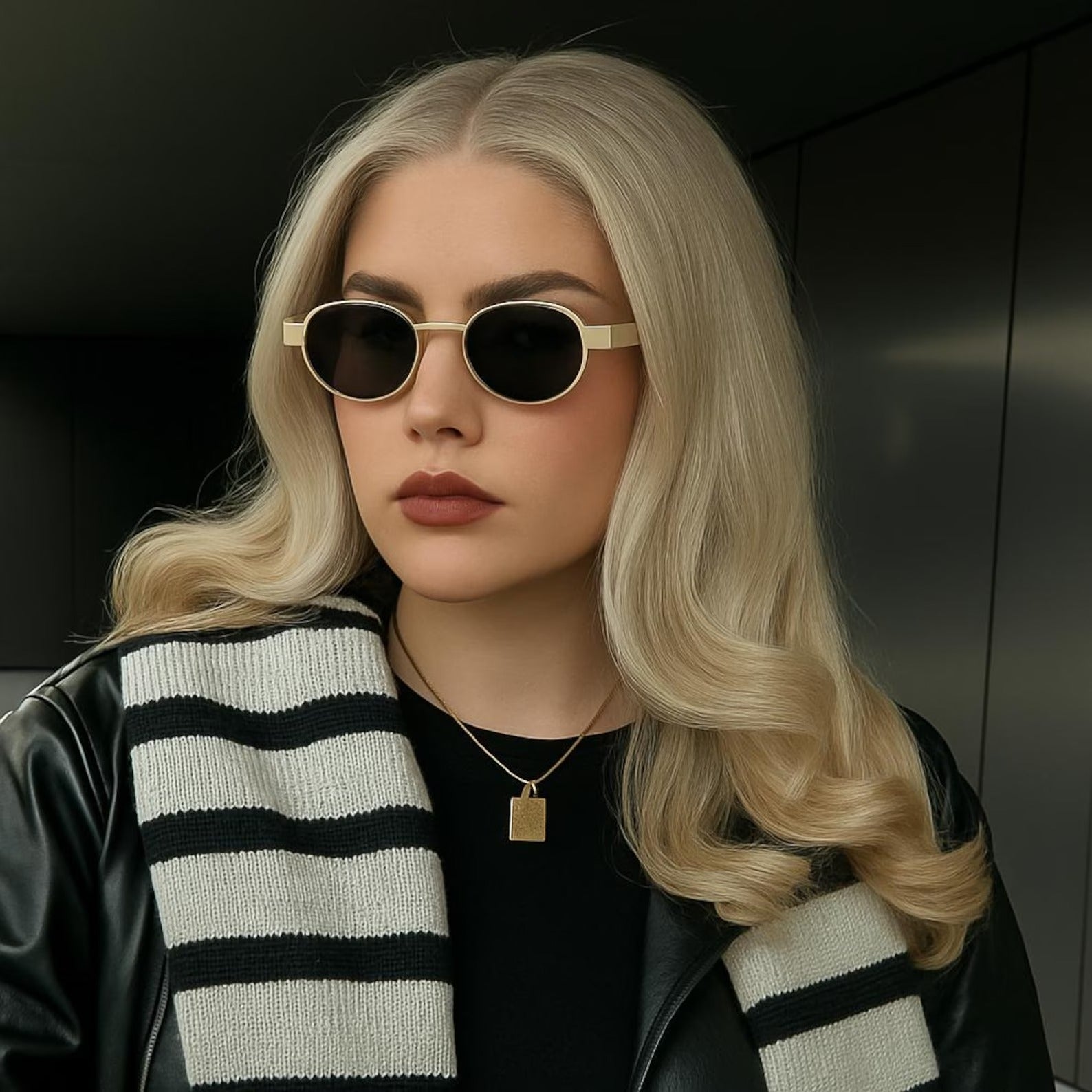 Retro Oval Metal Frame Sunglasses | Vintage Round Shades for Women | Y2K Gold Rim Eyewear | Minimalist Summer Sunglasses