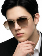 John Jacobs - Unisex Square Sunglasses with Polarised and UV Protected Lens 222551