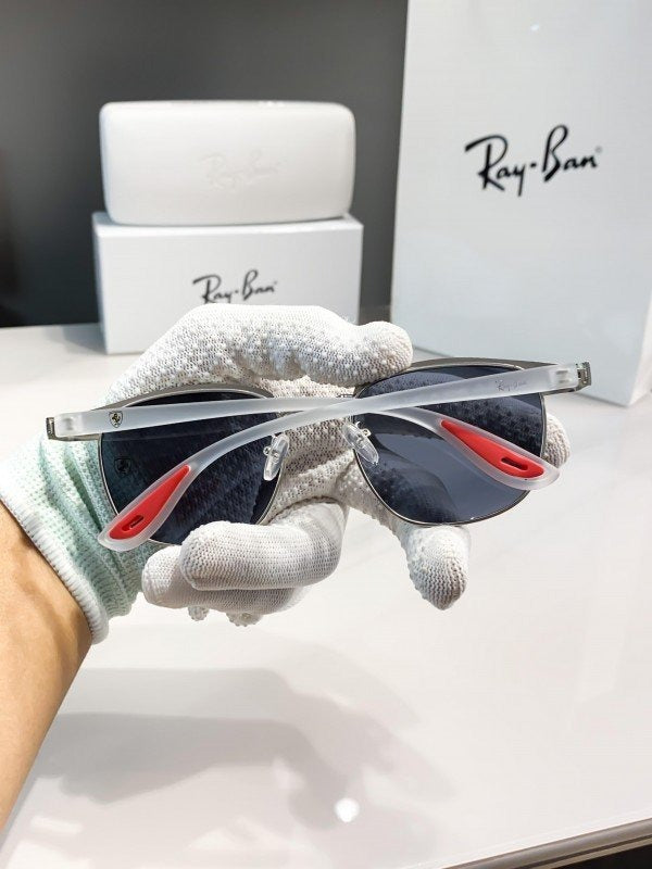 Rayban white black red 03