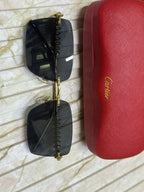 Vintage Cartier Rimless Sunglasses: Model CT0545S Brown Lens Eyewear Men/ Women, Valentines Gift