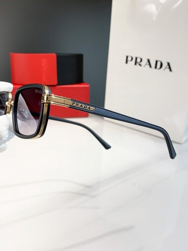 Prada Gold Black 64 Sunglasses