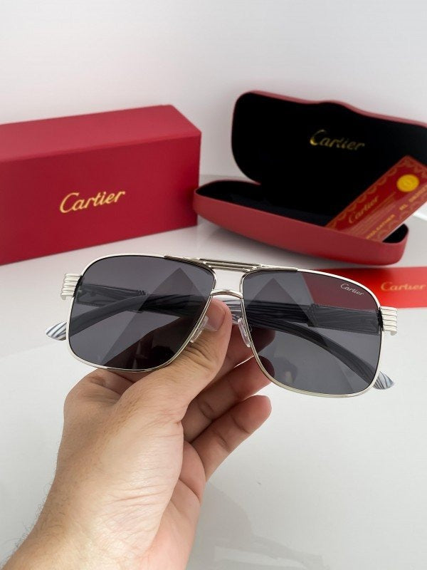 Cartier Silver Black 3364 Sunglasses