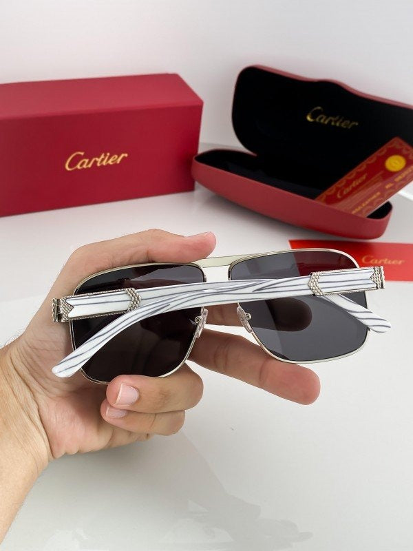 Cartier Silver Black 3364 Sunglasses