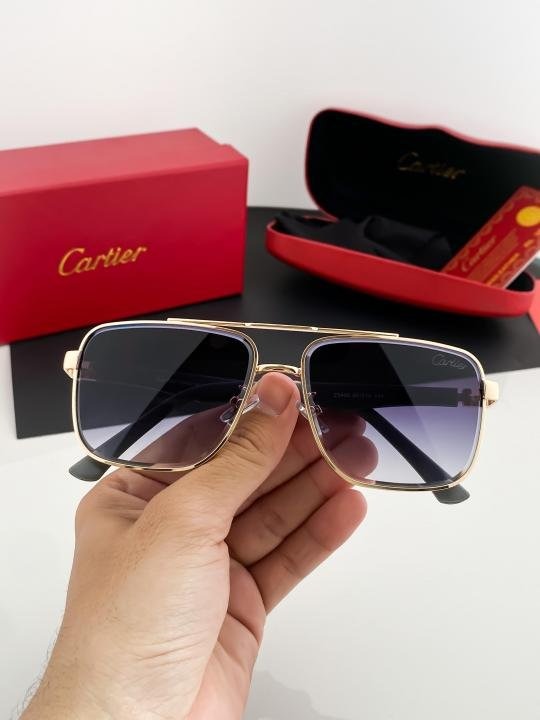 Cartier Gold Black Shaded 23400 Sunglasses