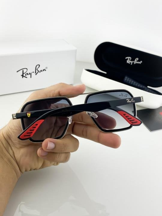 RAYBAN SILVER BLUE SHADED 10 SUNGLASSES