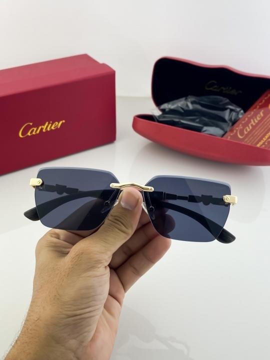 Cartier Gold Black 61 Sunglasses