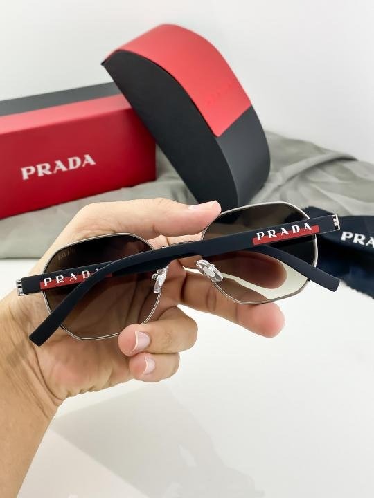 Prada Silver Green Shaded 972 Sunglasses