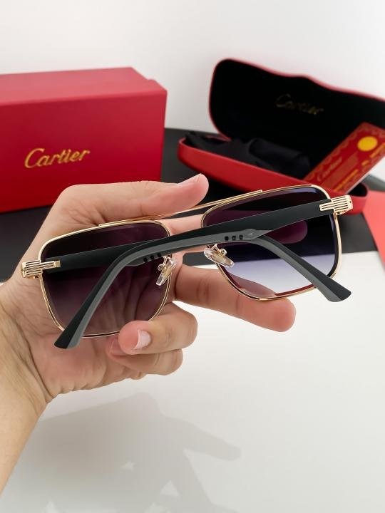 Cartier Gold Black Shaded 23400 Sunglasses