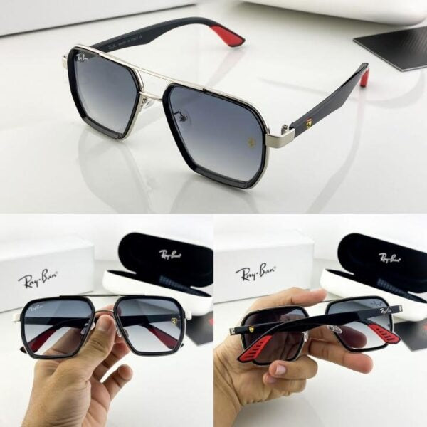 RAYBAN SILVER BLUE SHADED 10 SUNGLASSES
