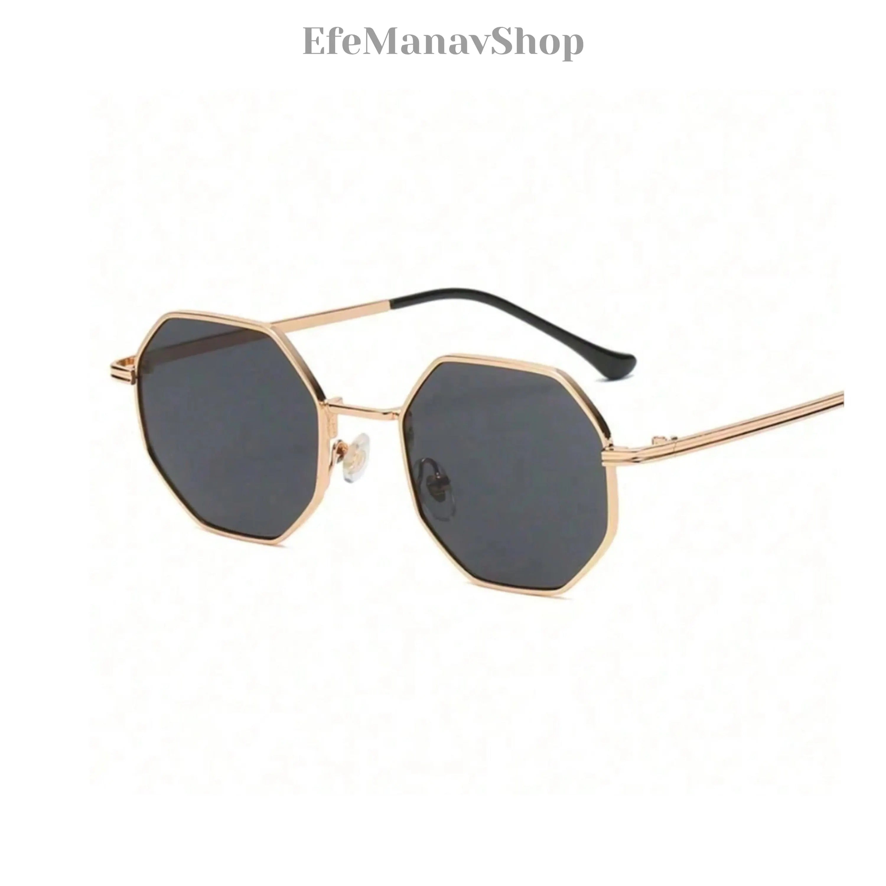 Geometric Sunglasses , Gold Frame , Luxury Retro Sunglasses , Unisex Fashion Shades • Gift for Her Him