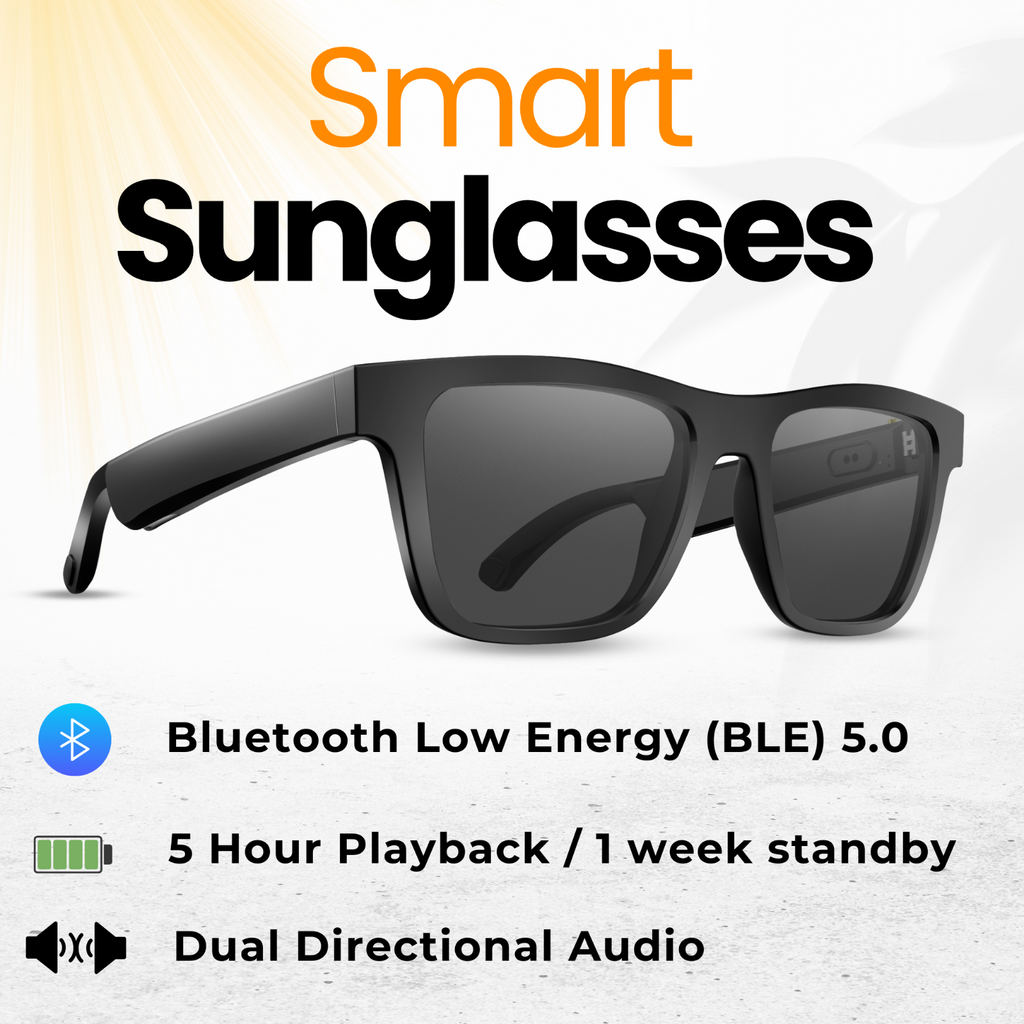 Smart Sunglasses Bluetooth Audio Sunglasses - Dual Stereo Speakers - iOS/Android