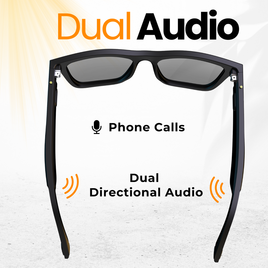 Smart Sunglasses Bluetooth Audio Sunglasses - Dual Stereo Speakers - iOS/Android