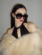 The ''Gold trim square shape Jackie O'' oversized sunglasses