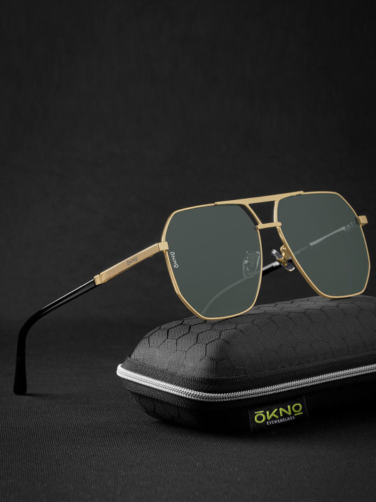 OKNO - Polarised and UV Protected Lens Unisex Metal Green Large Other Sunglasses