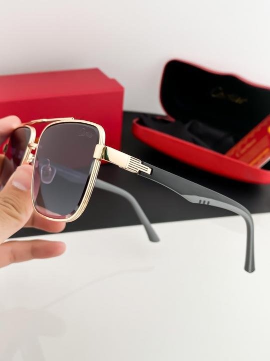 Cartier Gold Black Shaded 23400 Sunglasses